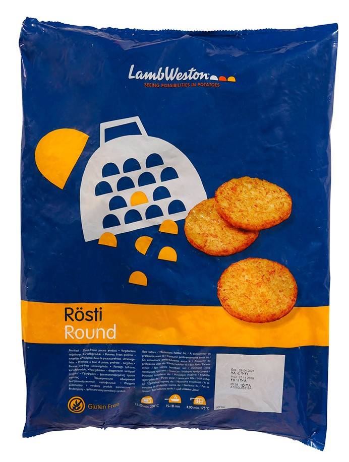 F211 : Lambweston Rosti Round 2.500gr ( 4pc par colis ) 