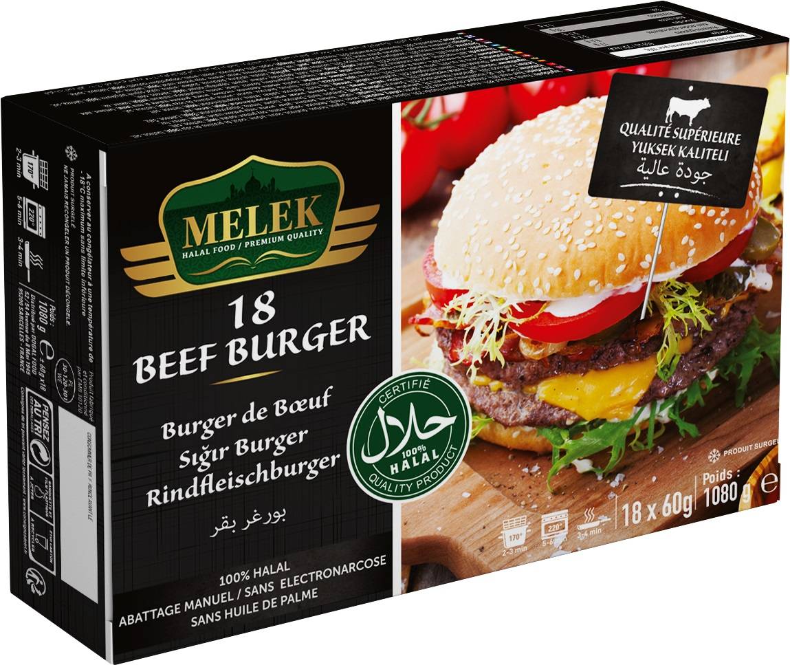 E120 : Melek Burger De Boeuf 60Grx18 1080Gr ( 8Pc Par colis)