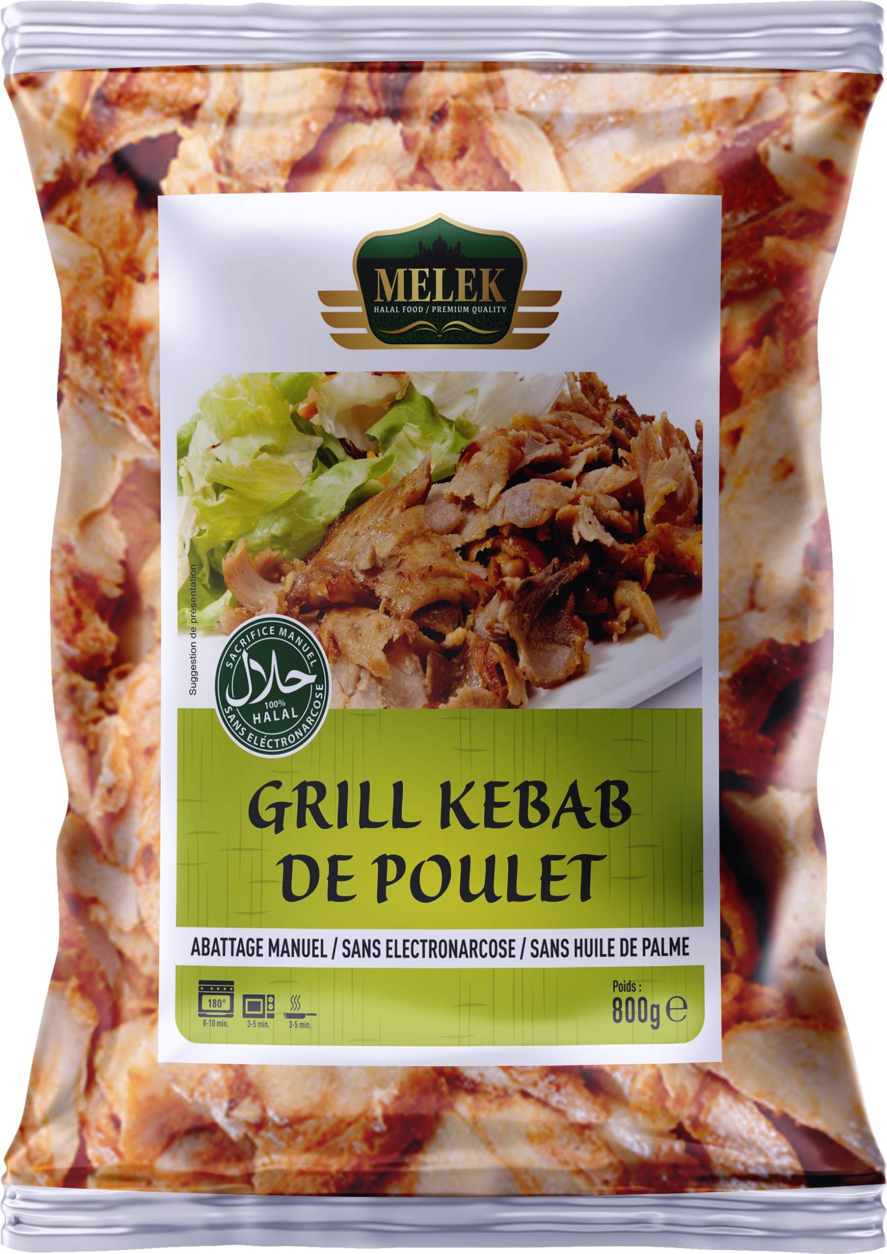 E301 : Melek Grill kebab de poulet 800gr ( 12pc par colis )