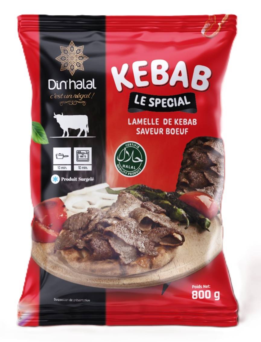 E733 : Din'Halal Kebab de boeuf   ( 10pc par colis )