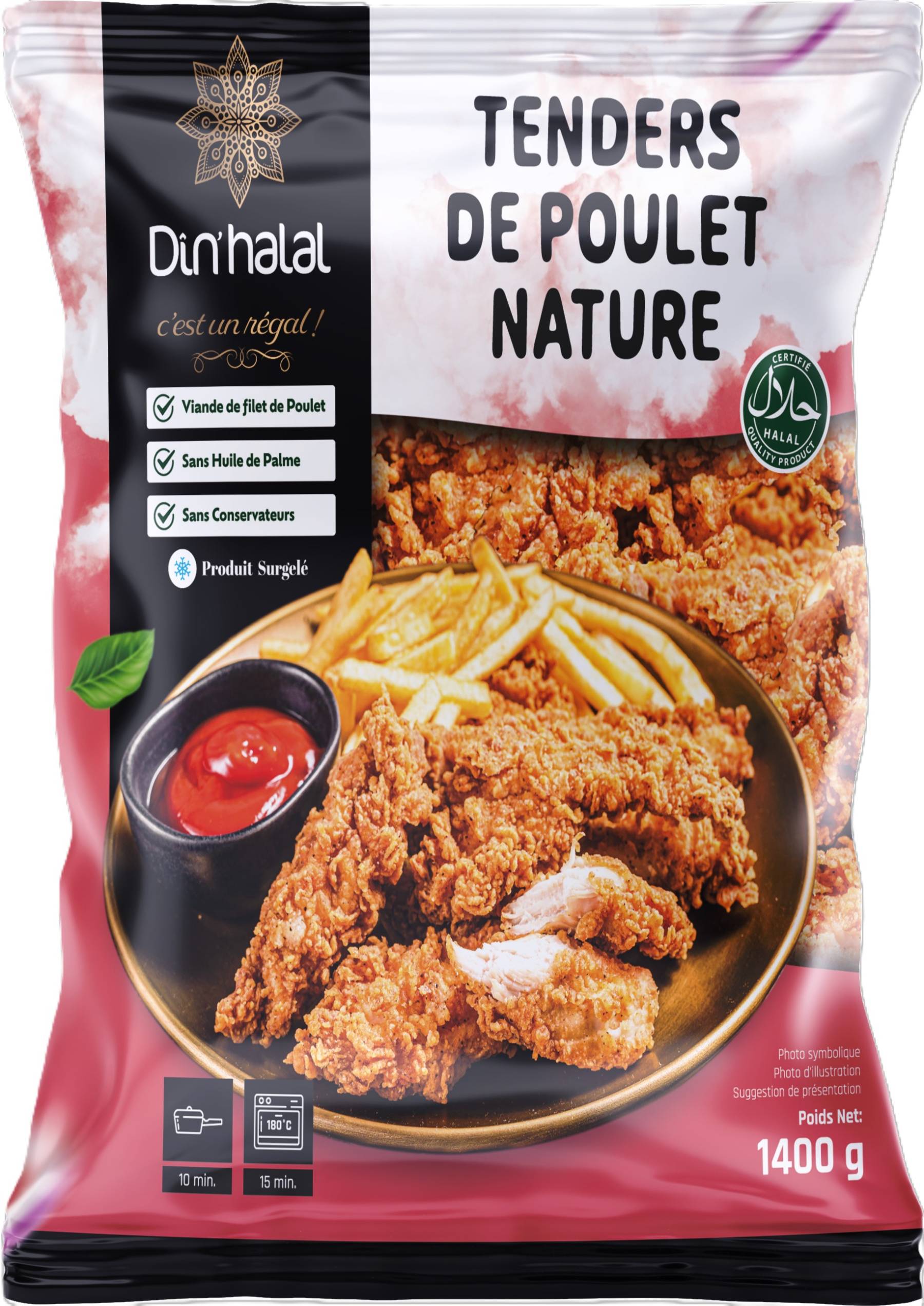 E700 : Din'Halal Tenders de Poulet Classic 1400gr ( 4pc par colis )