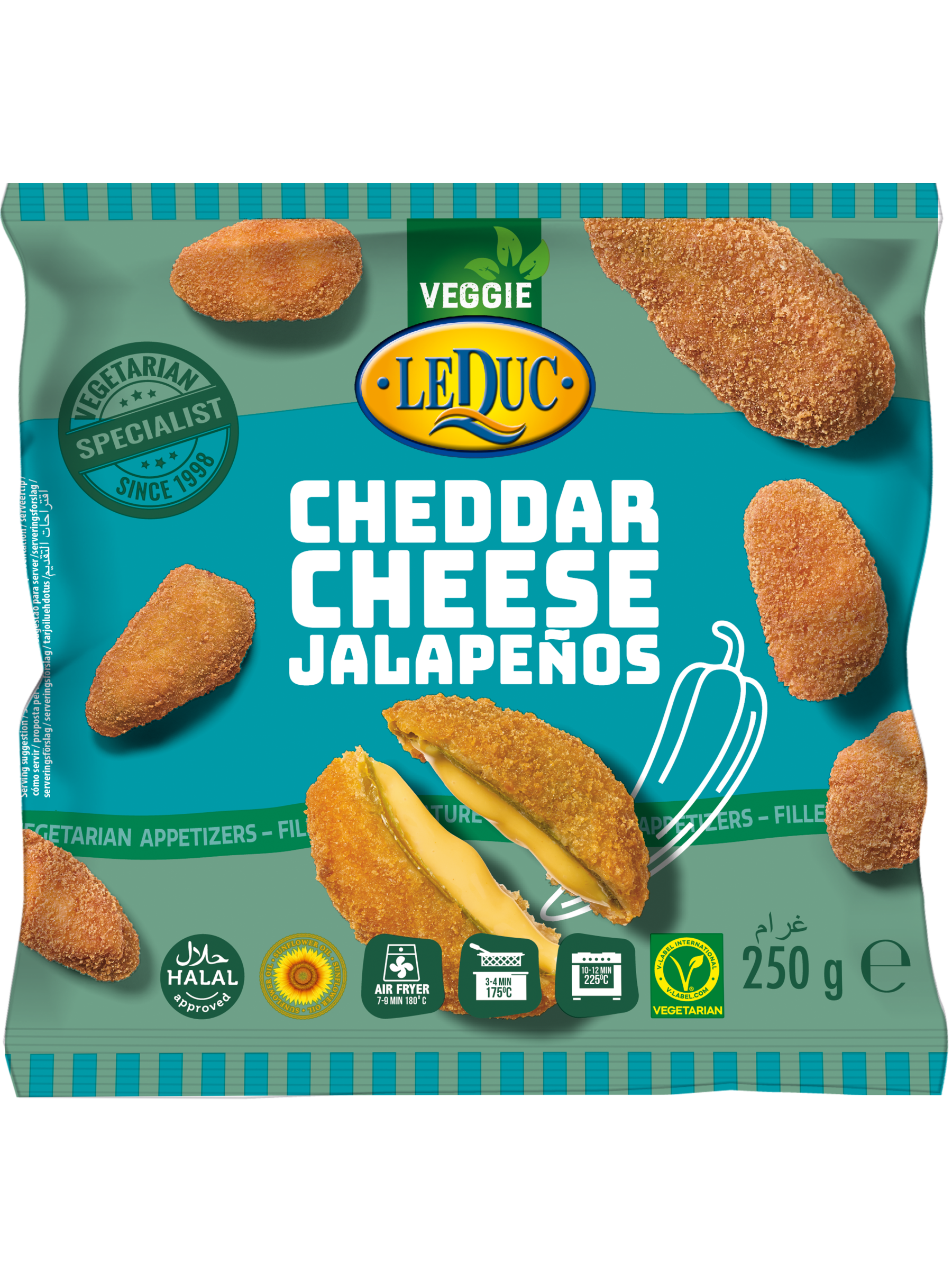F102 : LEDUC Cheddar Cheese Jalapenos 250Gr ( 12 pc par colis )