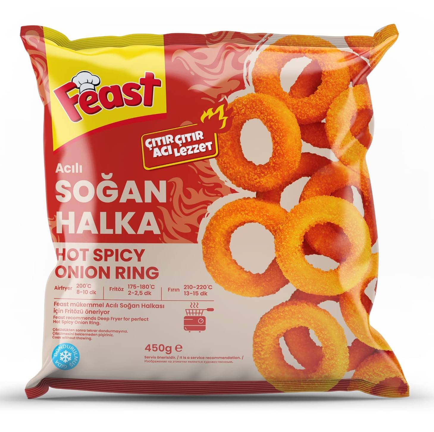 F322 : Feast Oignons Rings Piquant 450Gr (12pc par colis)