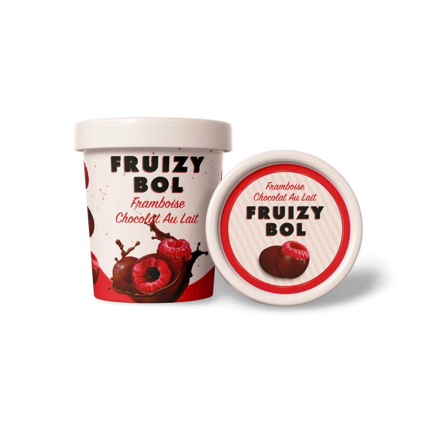 U156 : FRUIZZY Framboise Chocolat Au Lait 140Gr (12 Pc par colis)