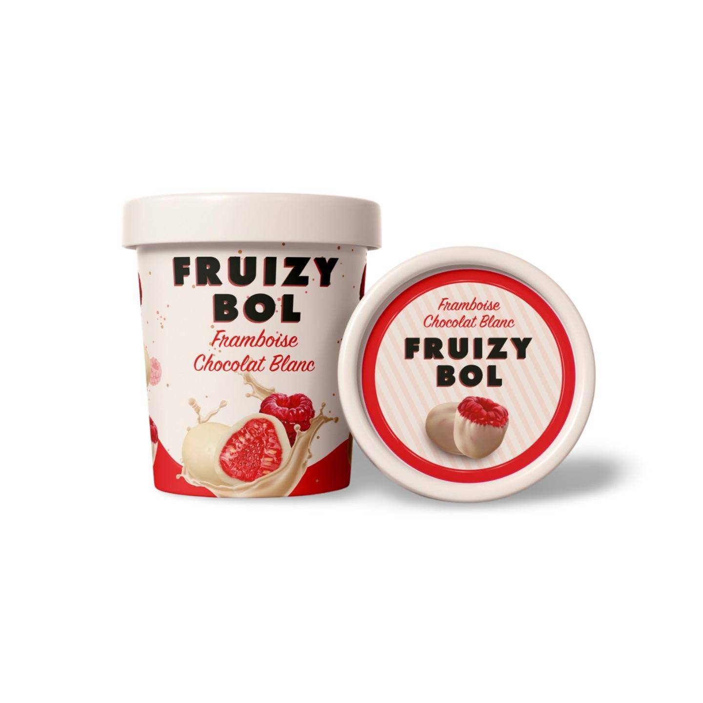 U157 : FRUIZZY Framboise Chocolat Au Lait 140Gr (12 Pc par colis)