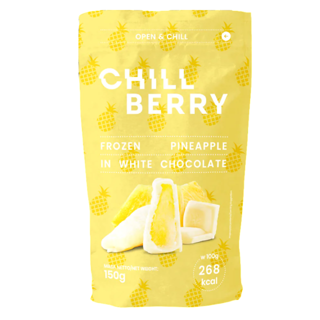 U153 : CHILLBERRY Ananas au Chocolat Blanc 150Gr (24Pc par colis)