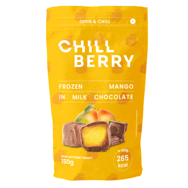U154 : CHILLBERRY Mangue au Chocolat au lait150Gr (24Pc par colis)