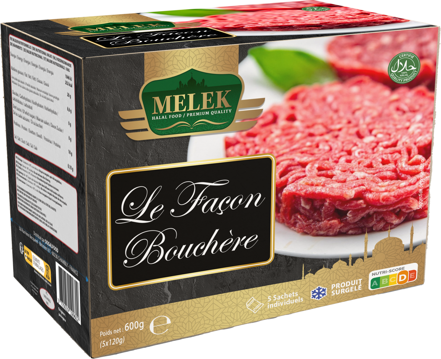 E785 : MELEK Le Façon Bouchère Steak 600Gr (12 Pc par colis)