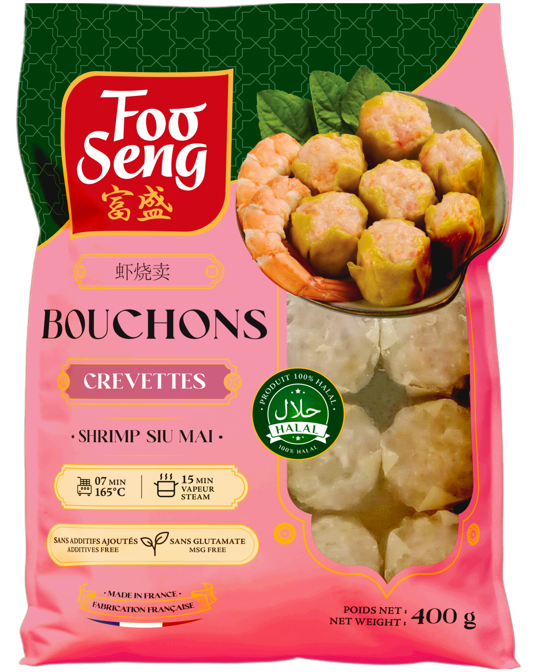 U653 : FOO SENG Bouchée aux crevettes 400GR (24 Pc par colis)