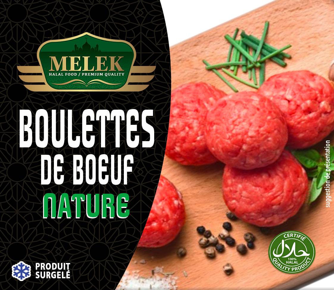 E771 : Melek Boulettes de Boeuf Nature 900GR (10Pc par colis)