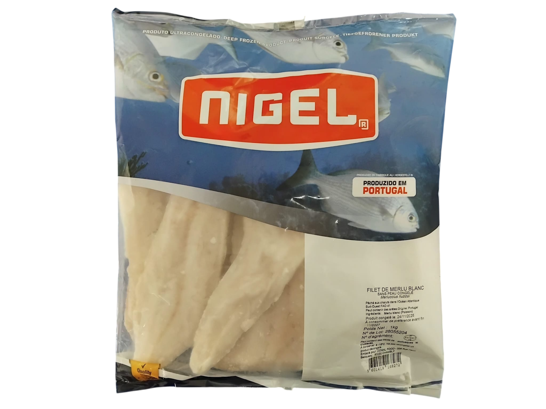 P400 : Nigel Filet de Merlu Blanc 1000Gr (10 Pcs par colis)