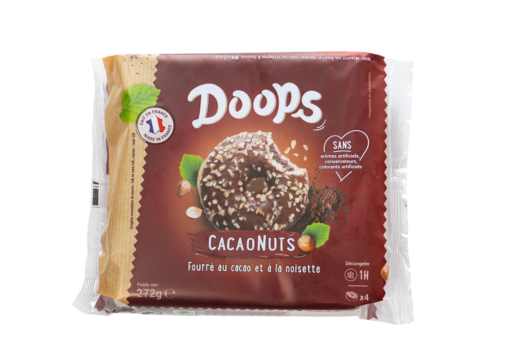 U181 : DOOPS Donuts Cacaonuts x4 272GR (10 Pc par colis)