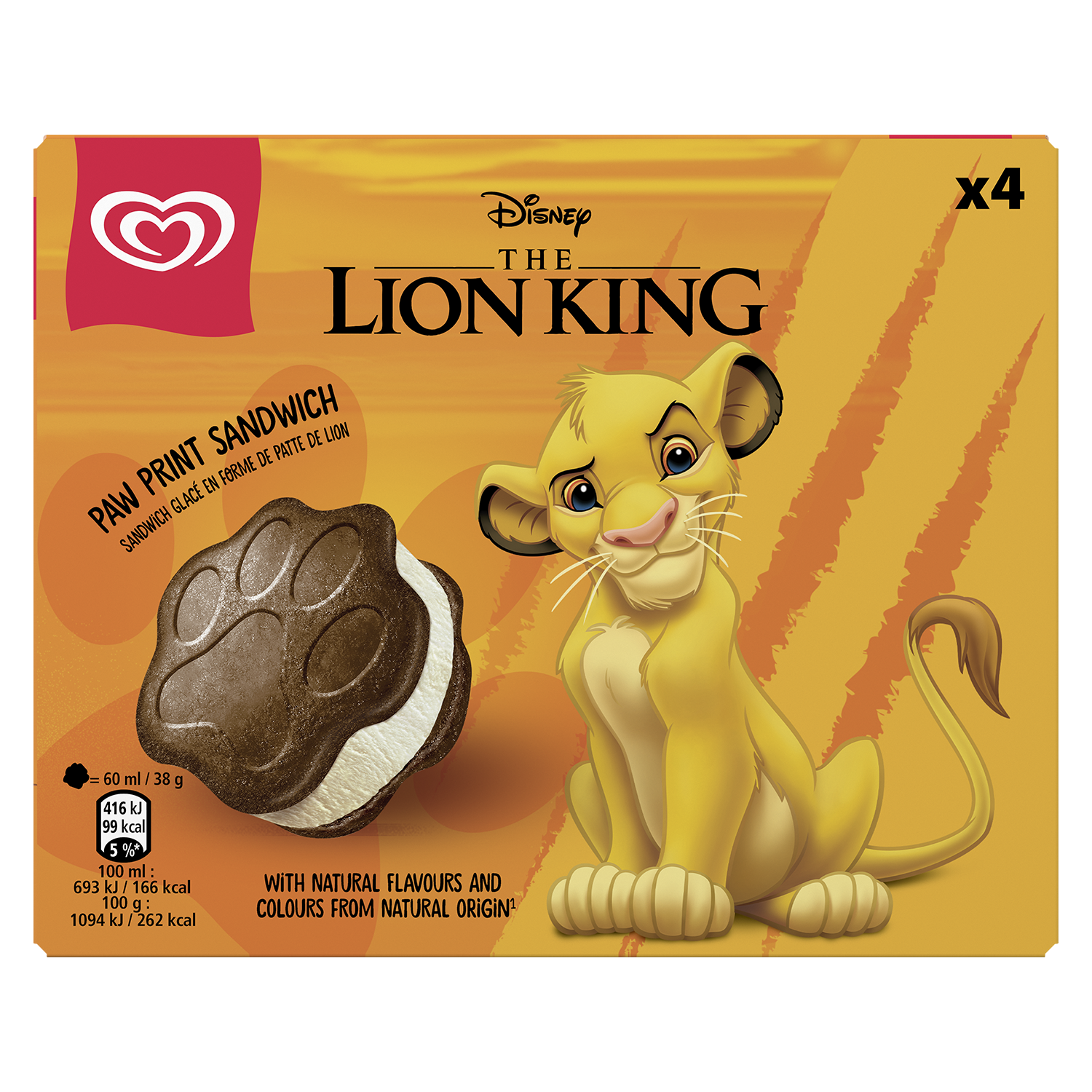 D111 : Glace Vanille Biscuit Chocolat x4 60GR ( 8 Pc par colis)