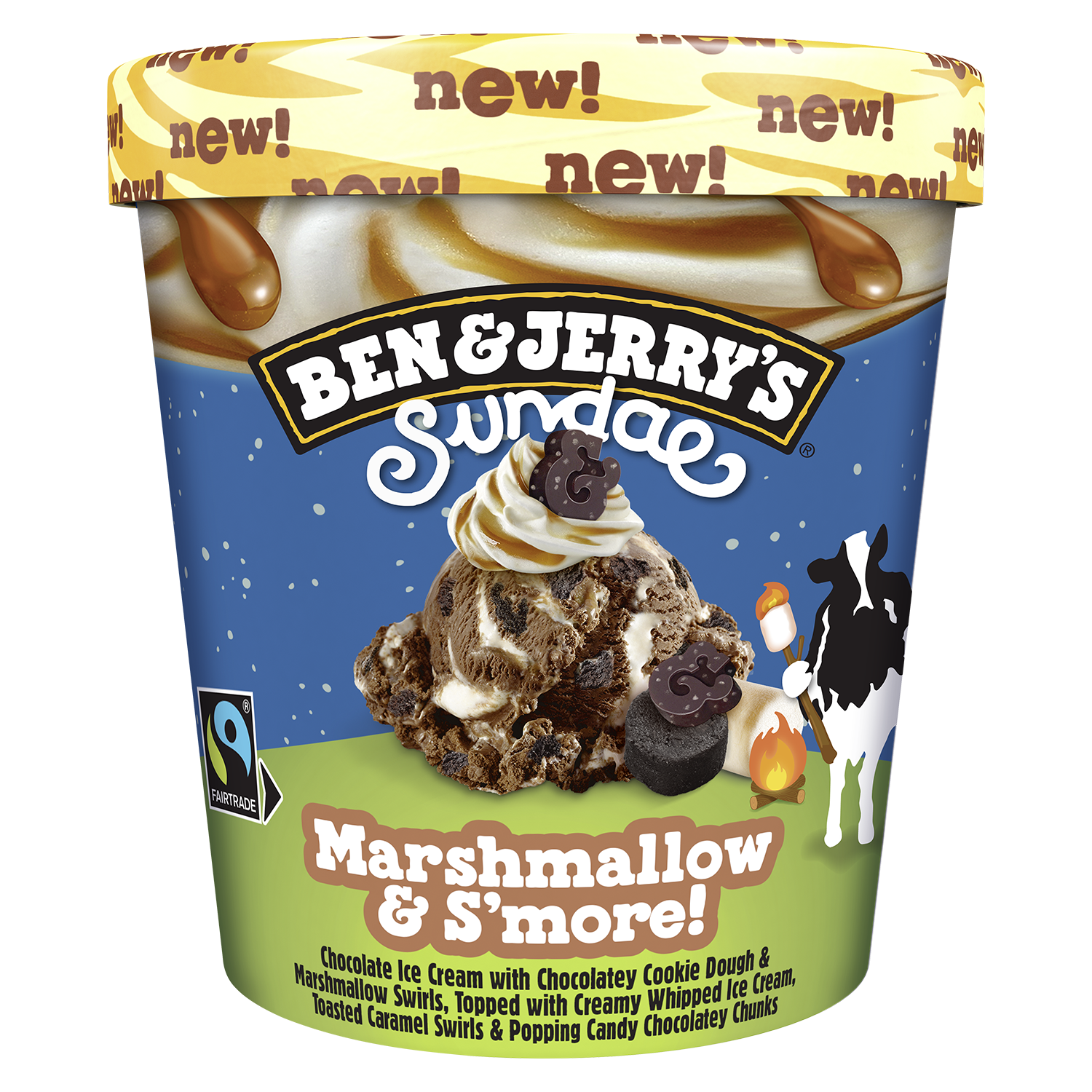 D120 : Ben & Jerry Marshmallow & S'more 427GR (8 Pc par colis)