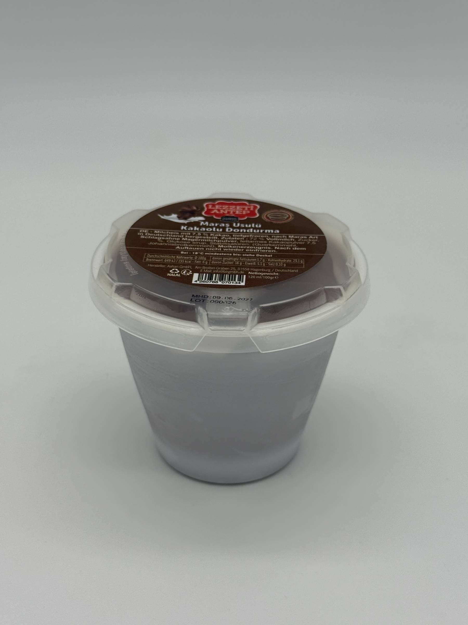 U106 : LEZZETI ANTEP Glace Maras Chocolat 120ml (24 Pc par colis)