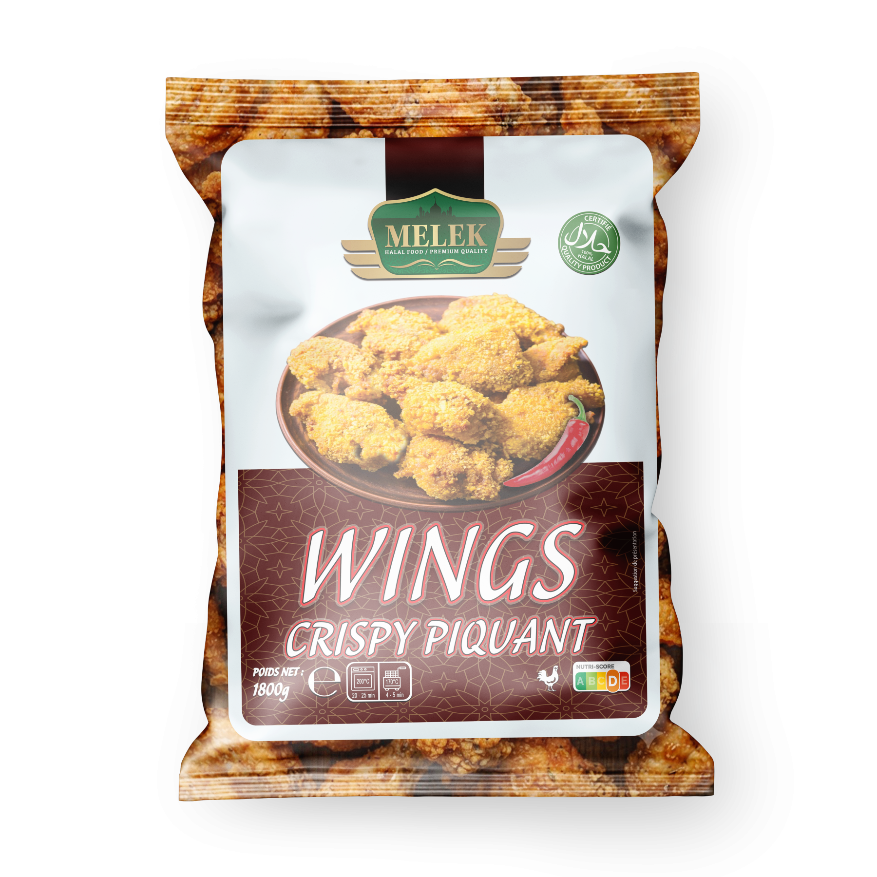 E239 : Melek Wings Crispy Piquant 1800GR ( 6 Pc par colis)
