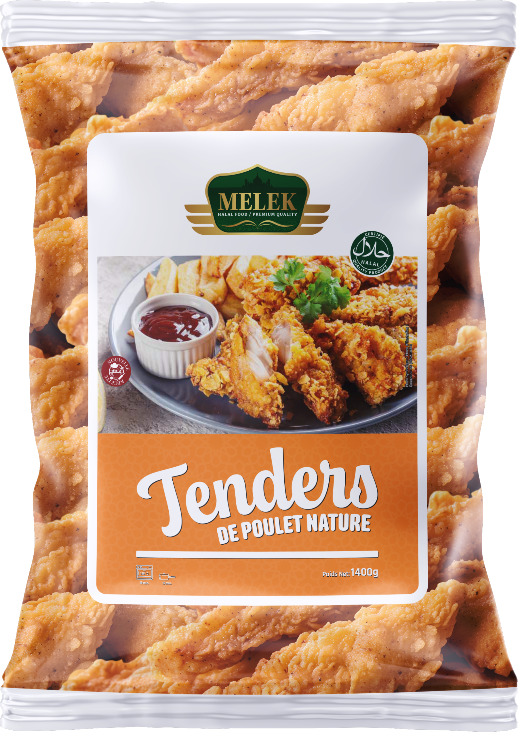 E242 : Melek Chicken Tenders Nature 1400gr ( 4pc par colis )