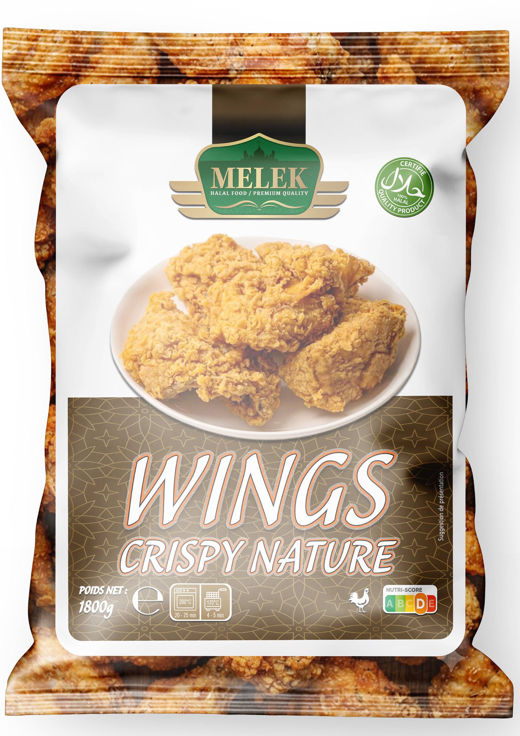 E236 : Melek Wings Crispy Nature 1800gr ( 6 pc par colis ) 