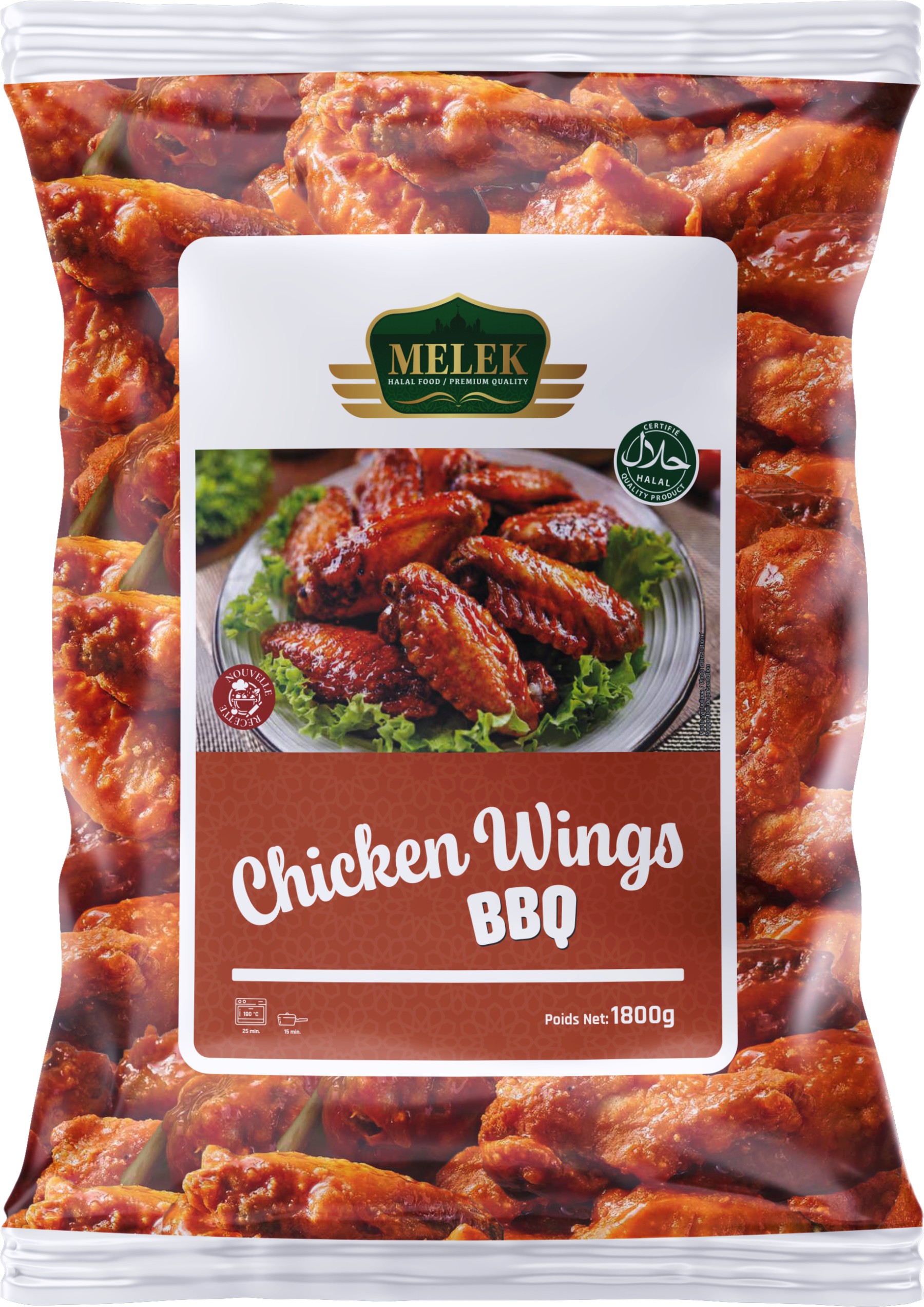 E237 : Melek Chicken Wings Barbecue 1800gr ( 3pc par colis )