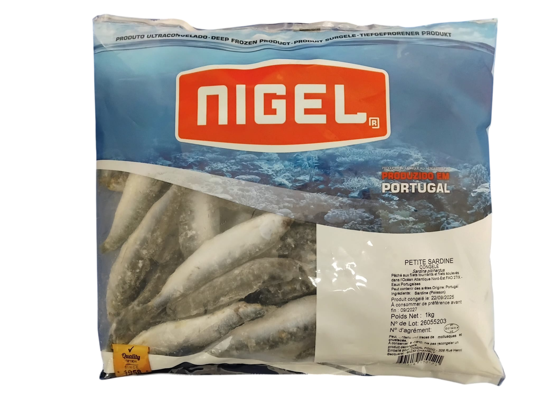 P420 : Nigel Sardine entier 1000gr ( 10pc par colis ) 